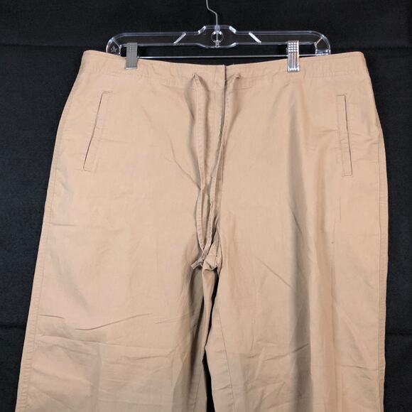 Talbots Womens Pants Brown High Rise Petite Wide Straight Leg Stretch 14P - Picture 2 of 12